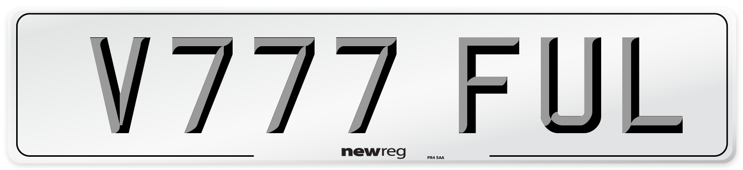 V777 FUL Number Plate from New Reg